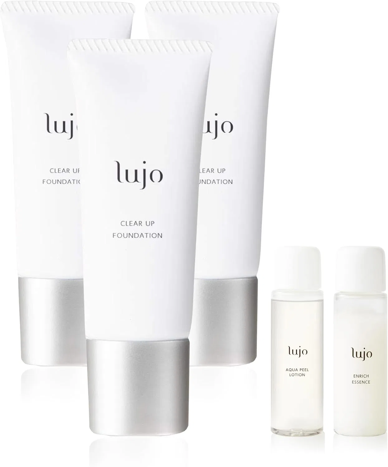 Тональная основа Lujo Clear Up Liquid Foundation, бежевый, набор 3 мини-бутылочки по 20 г