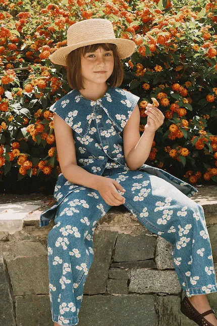 Джинсы colorful denim Blossoms Denim Jeans Tinycottons, синий