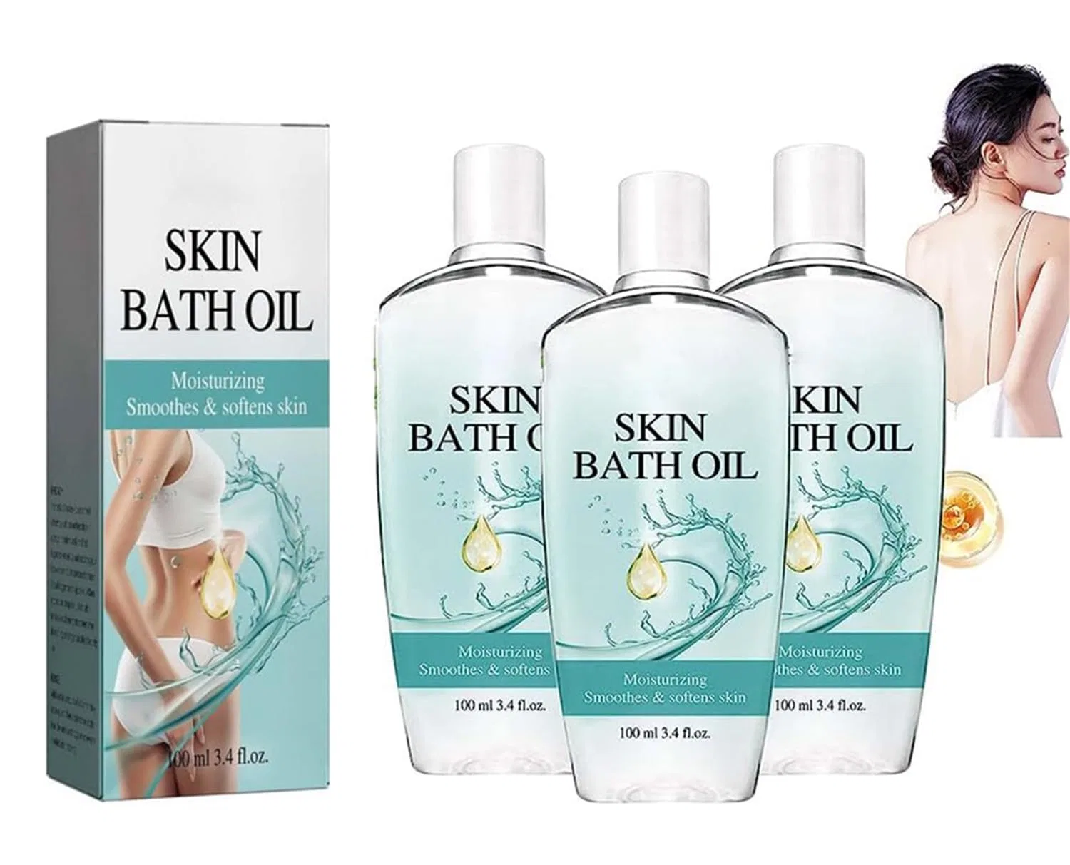 Мерцающее масло для ванны Skin Soft Original с маслом жожоба Petsburg, 3 Pieces.