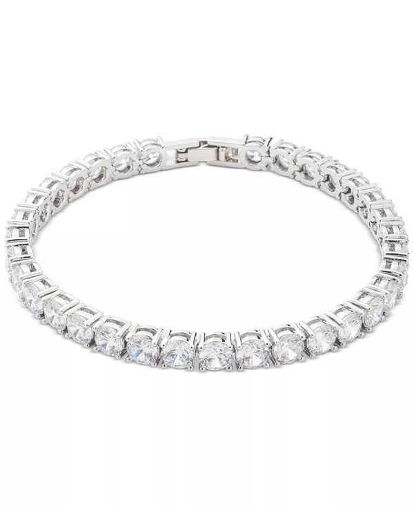 

Гибкий браслет в теннисном стиле с кубическим цирконием Marchesa, silver
