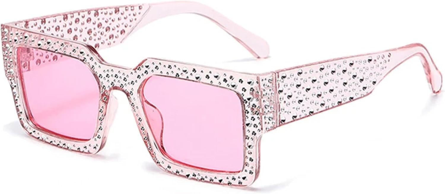 

Солнцезащитные очки с имитацией бриллиантов для женщин и мужчин, роскошные, сверкающие, для отдыха на природе, пляжа и путешествий, солнцезащитные очки UV400 TKKTLLT, Pink Pink