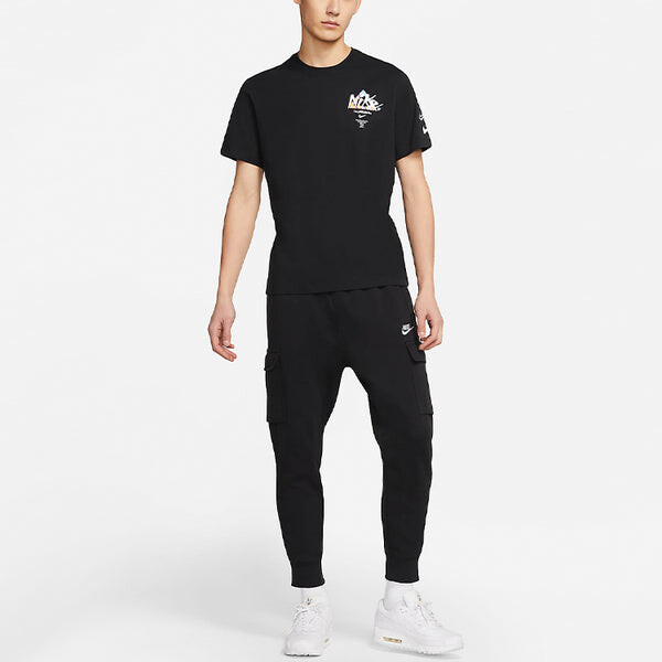 Футболка sportswear print casual sports short sleeve black Nike, черный — фото 3