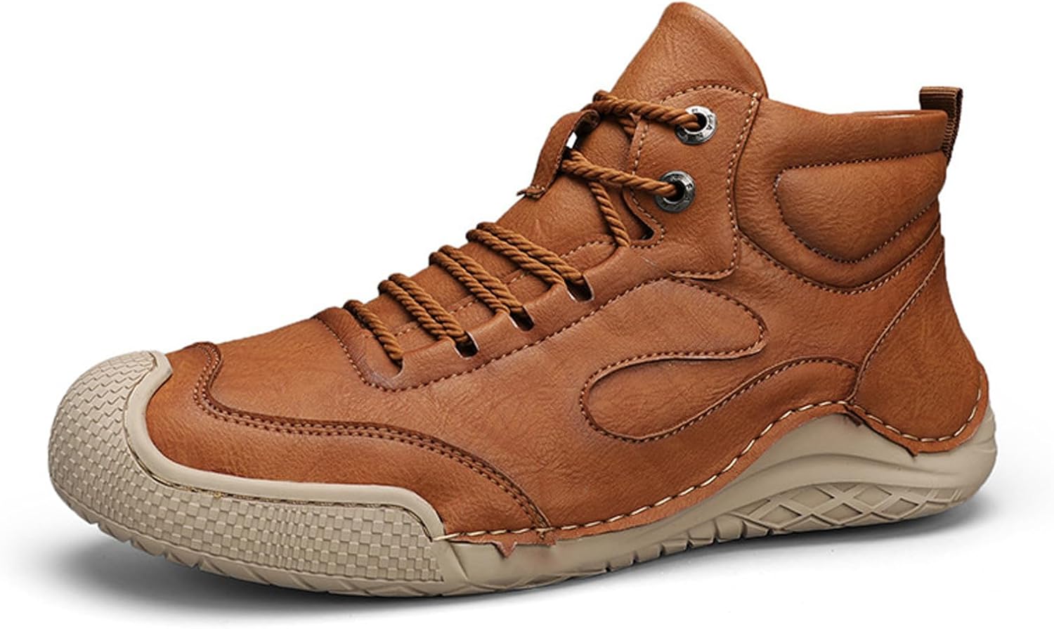 

Мужские зимние ботинки DirraBra, с ручной строчкой, из кожи, для походов и снега, с утеплителем и меховой подкладкой, водонепроницаемые, противоскользящие, высокие тренировочные кроссовки, теплые ботинки, коричневый