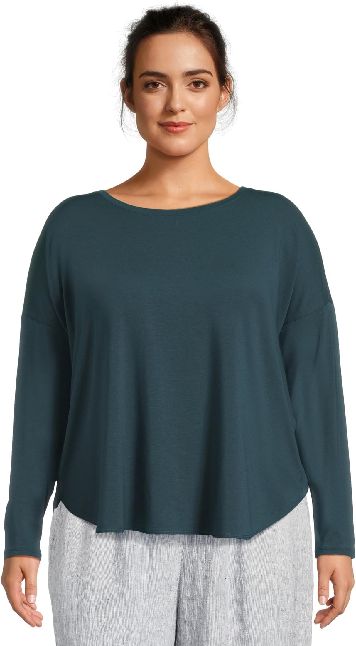 

Топ Eileen Fisher Round Neck Boxy Top, цвет Alpine