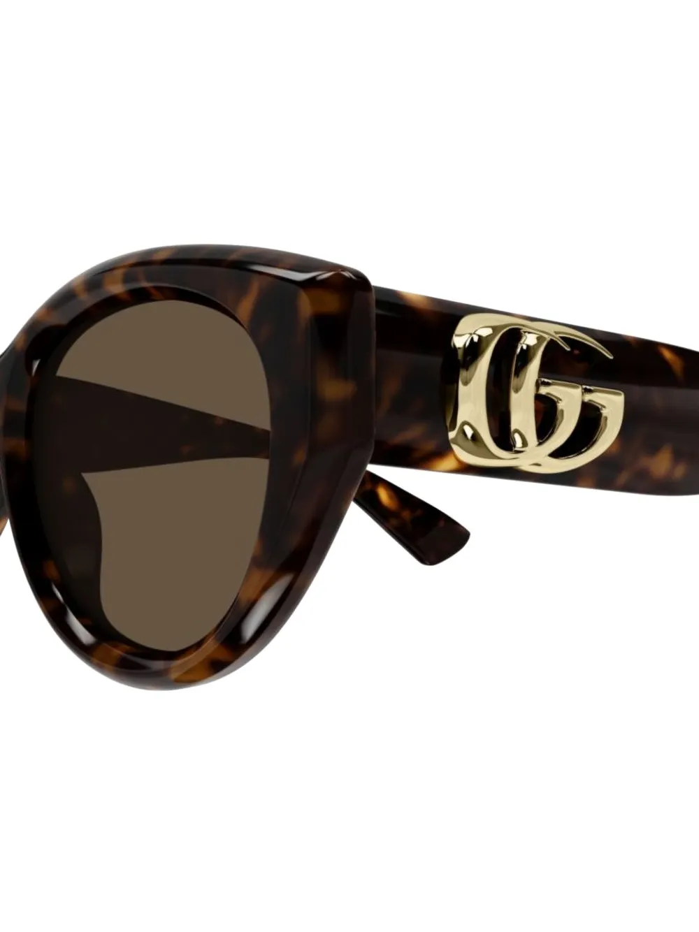Округлые солнцезащитные очки Gucci, коричневый — фото 3