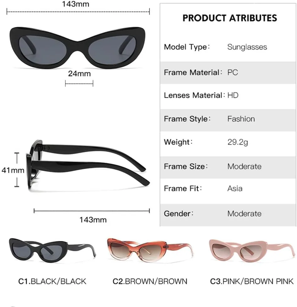 

Женские солнцезащитные очки «кошачий глаз» в винтажном стиле, солнцезащитные очки для женщин с защитой от УФ-излучения UV400, SUN3447 Generic, Blackwhite