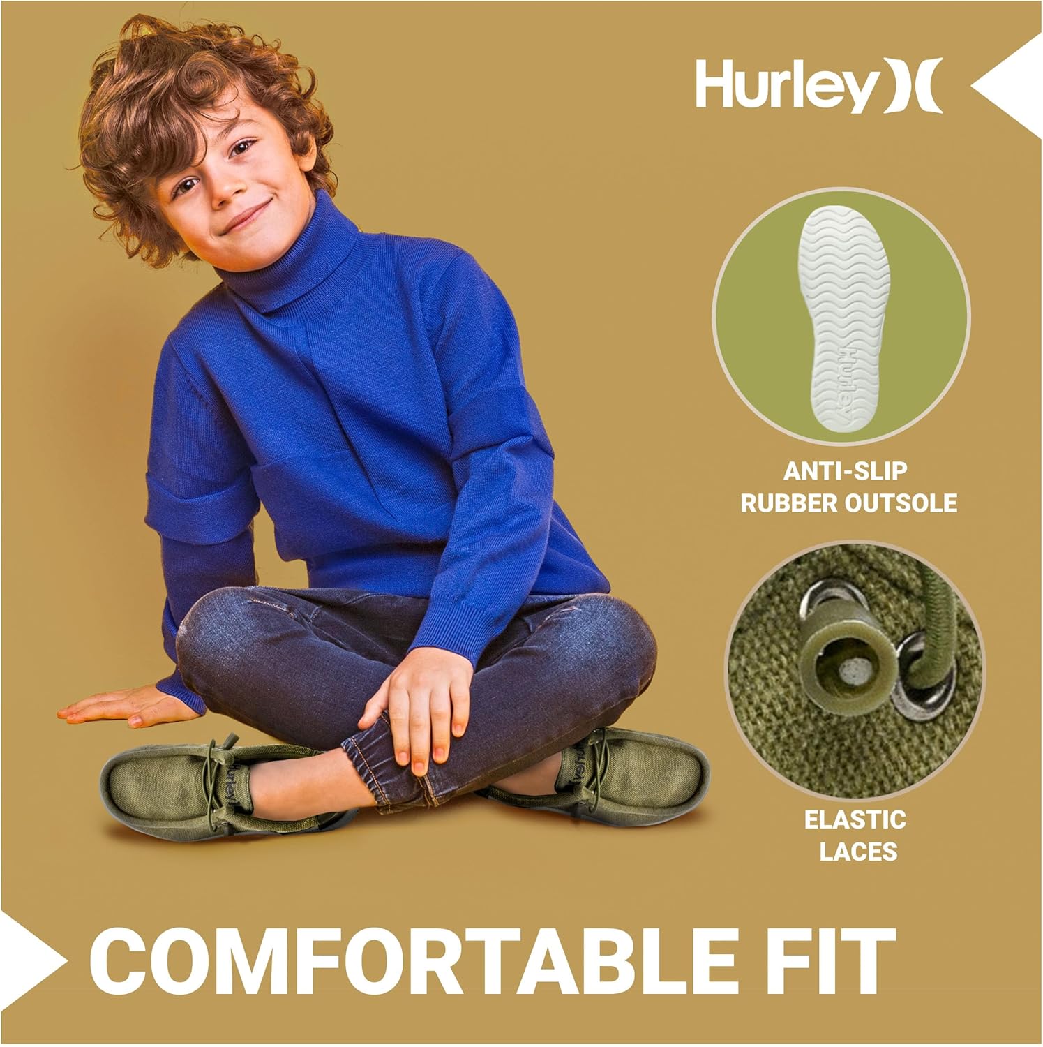 Детские кроссовки Hurley с эластичными шнурками, Camo — фото 2