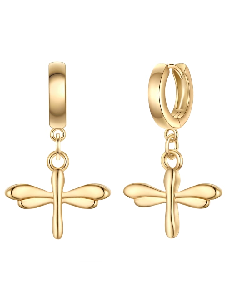 

Yokoamii Серьги в виде стрекоз, изготовленные из металлического сплава с покрытием из желтого золота