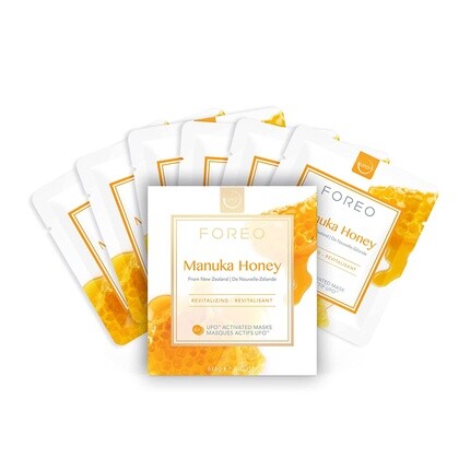

Маска для лица Manuka Honey, активированная НЛО, антивозрастная, успокаивающая, 3 упаковки, с аллантоином, не подвергается испытаниям на животных, совместима со всеми устройствами НЛО, Foreo