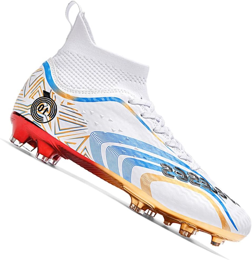 

Бутсы Maylrvjv Soccer для мужчин с высокой голенью: футбольные бутсы для мальчиков, удобные и дышащие, детские футбольные ботинки для игры на улице на траве и твердом покрытии, белые