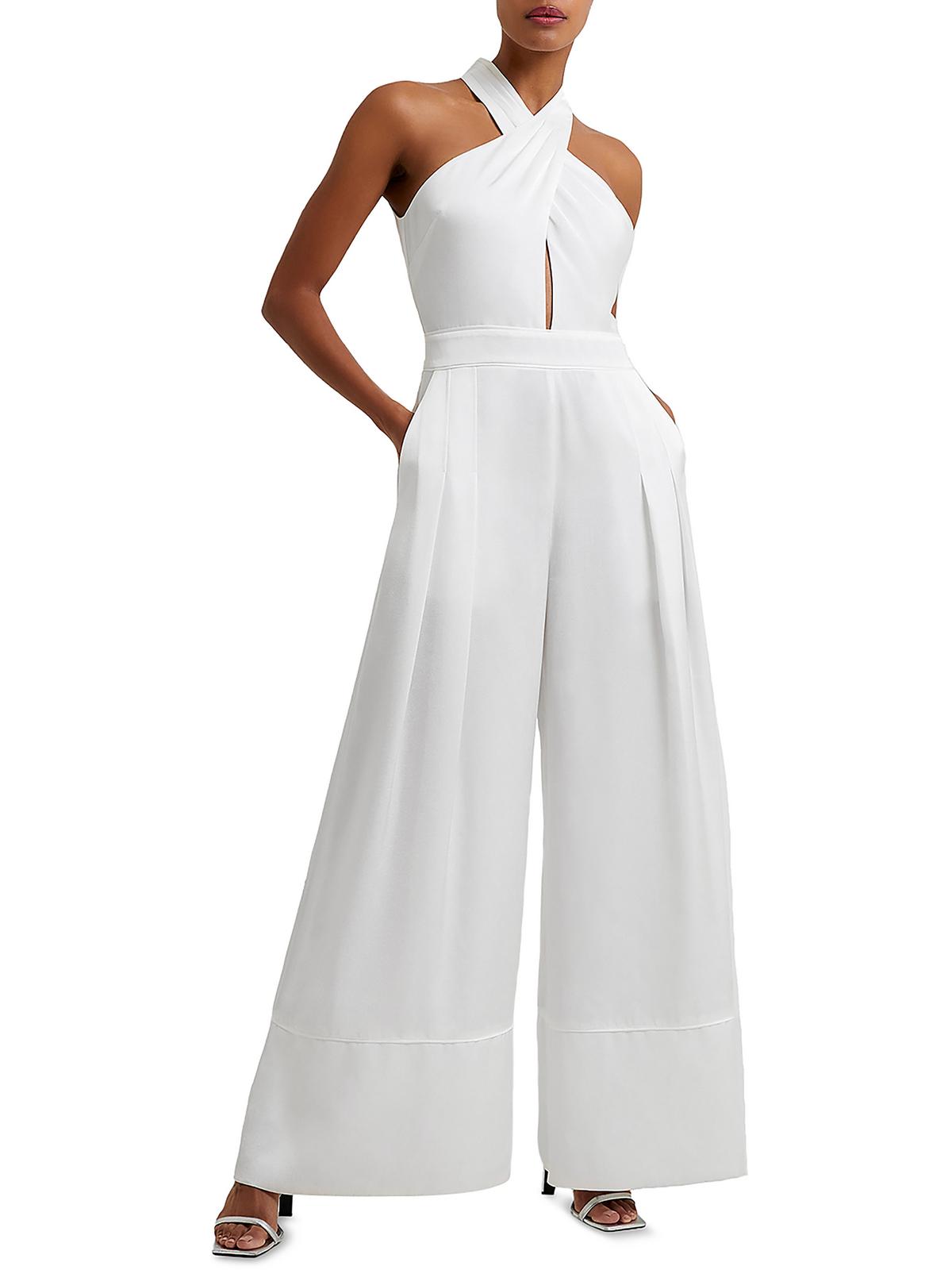 

Женский атласный комбинезон на бретелях Harlow French Connection, цвет summer white