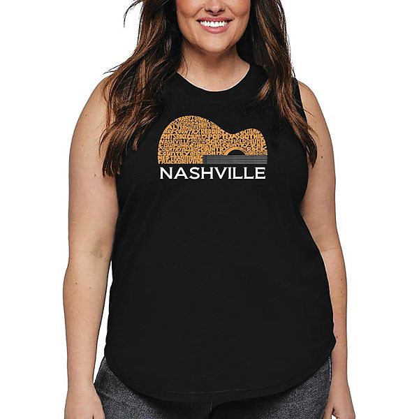 

Футболка с принтом Nashville guitar для женщин plus size La Pop Art, Black, Черный, Футболка с принтом Nashville guitar для женщин plus size La Pop Art, Black