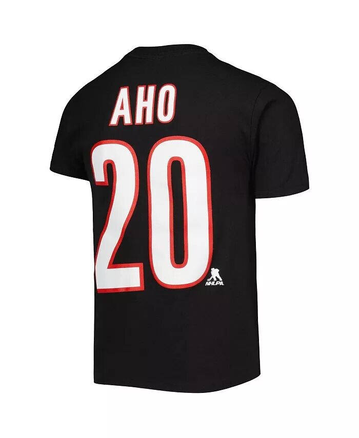 Черная футболка с именем и номером игрока Big Boys Sebastian Aho Carolina Hurricanes Outerstuff, черный — фото 2