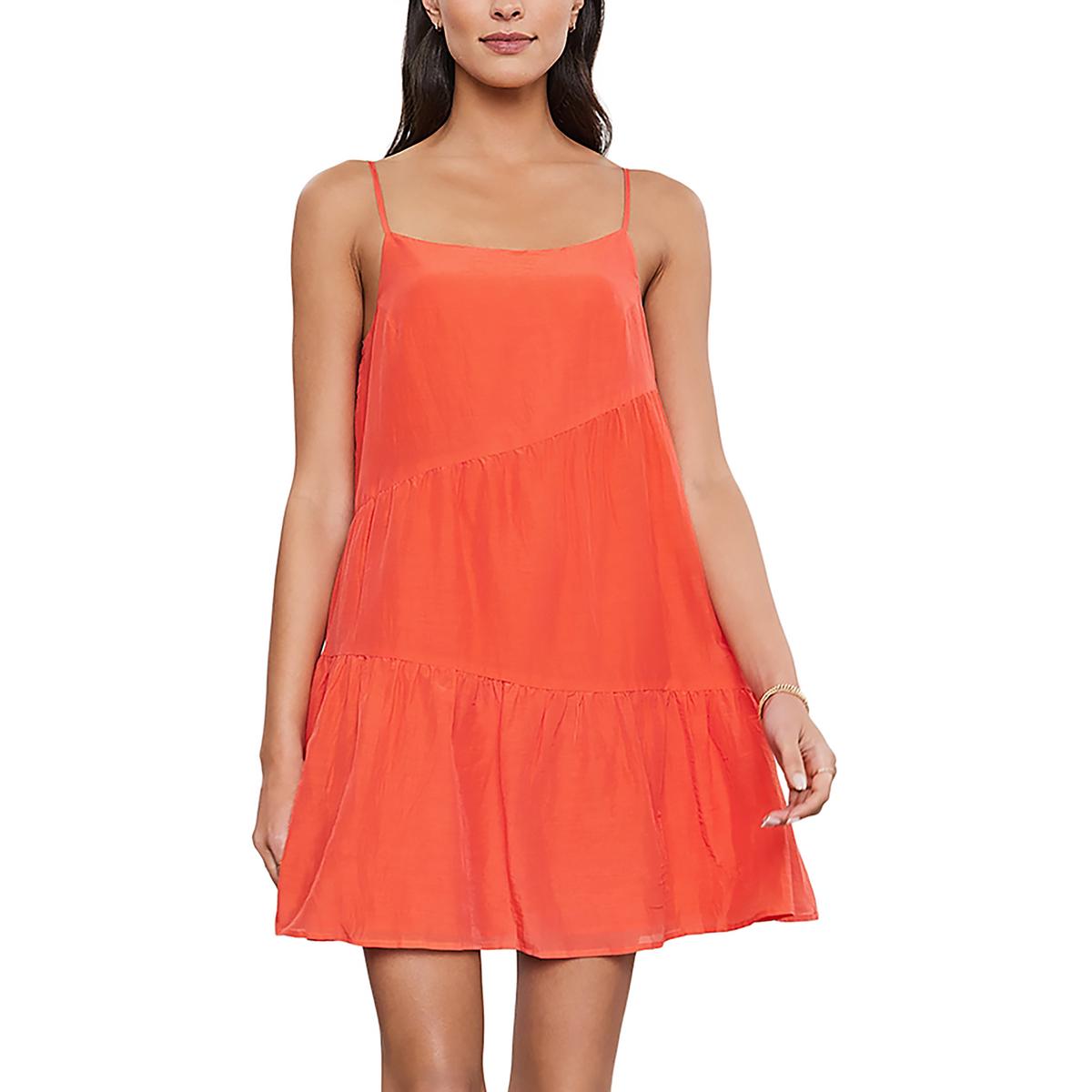 

Женское мини-платье с оборками и регулируемыми бретельками Velvet by Graham & Spencer, оранжевый