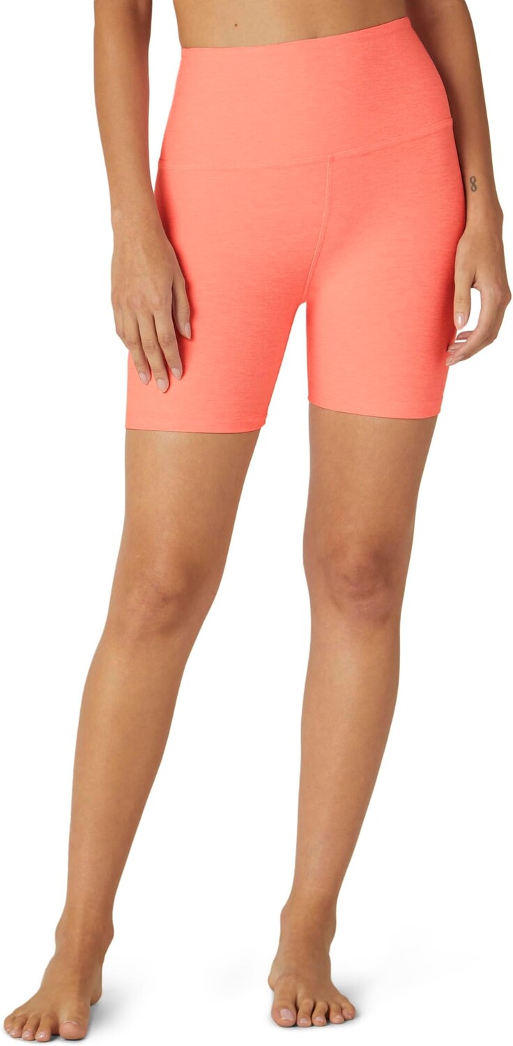 

Шорты Beyond Yoga Spacedye Keep Pace Biker Shorts, цвет Electric Peach Heather