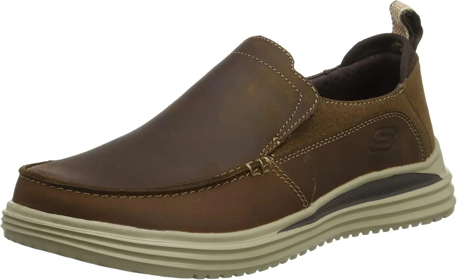 Проверенные мужские кроссовки Skechers Relander, Dark Brown Leather — фото 3