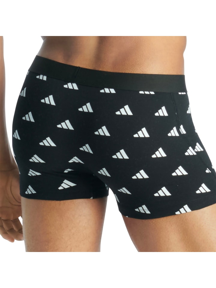 Трусы боксеры adidas, цвет schwarz/weiß/blau — фото 3