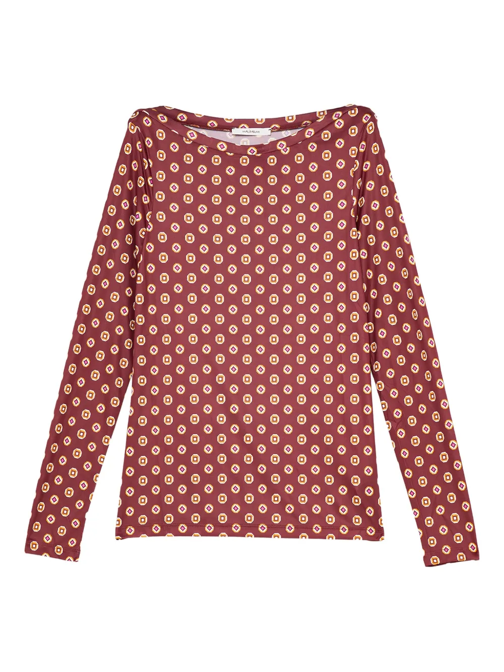 

Топ с геометрическим принтом и вырезом-лодочкой MALIPARMI, красный