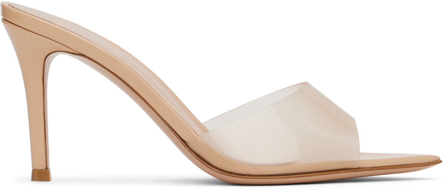 Бежевые босоножки на каблуке Elle 85 Gianvito Rossi