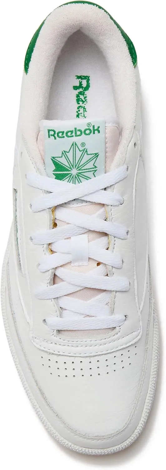 Мужские винтажные теннисные кроссовки Reebok Club C 85, белый/зеленый — фото 4