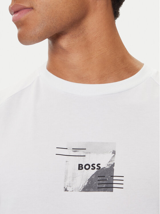 Футболка relaxed fit Stripe Zone 50548093 Boss, белый — фото 4