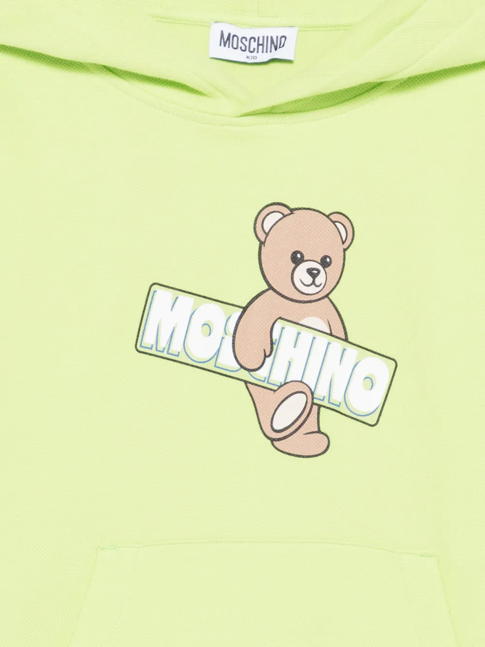 Худи с принтом "Тедди" Moschino Kids, зеленый — фото 3