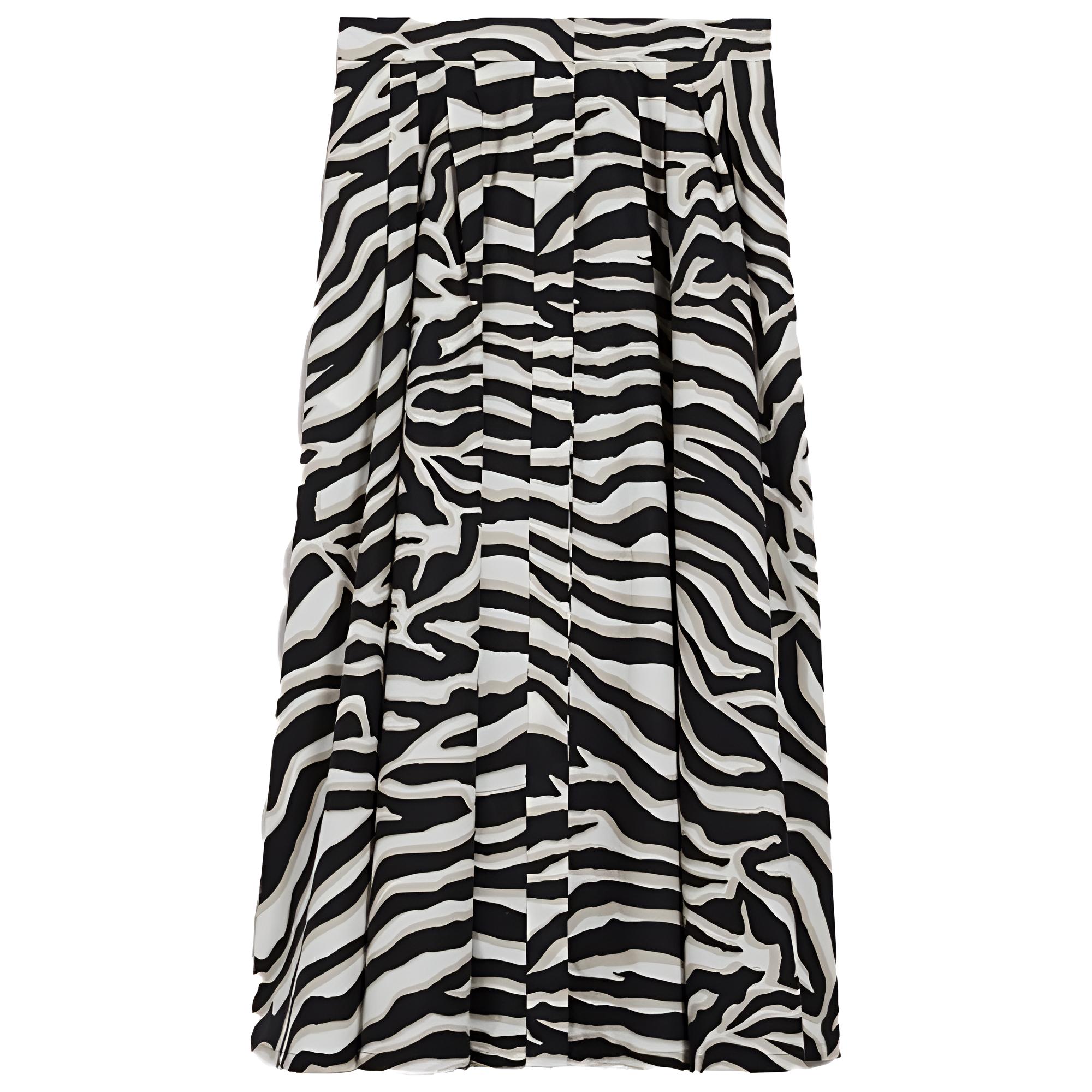 

Nichols Collection FW24 Повседневная длинная юбка Женская Черная Белая MaxMara Studio