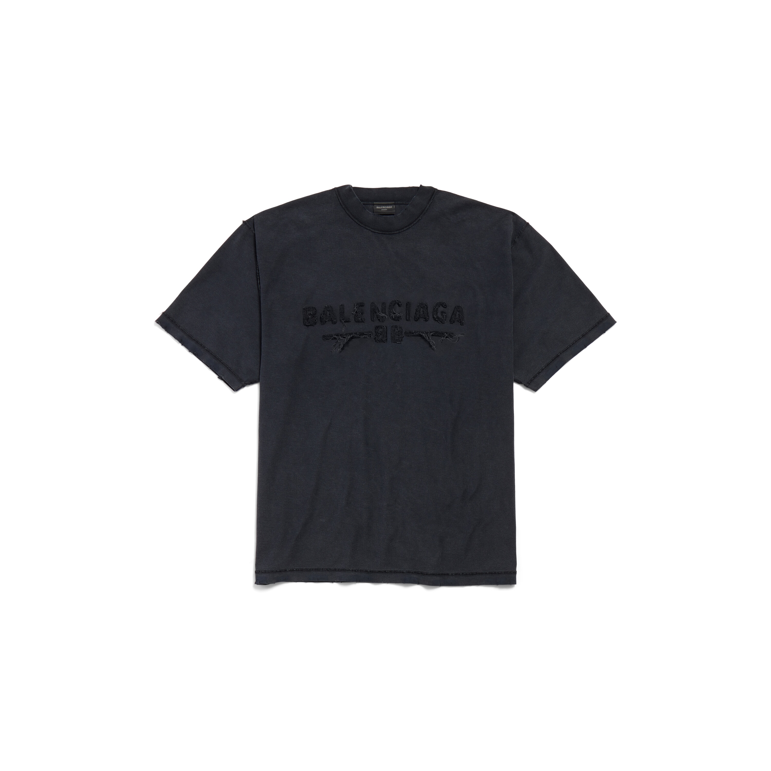 

Новогодняя серия 25 - Футболка наизнанку, средний крой BALENCIAGA, черный