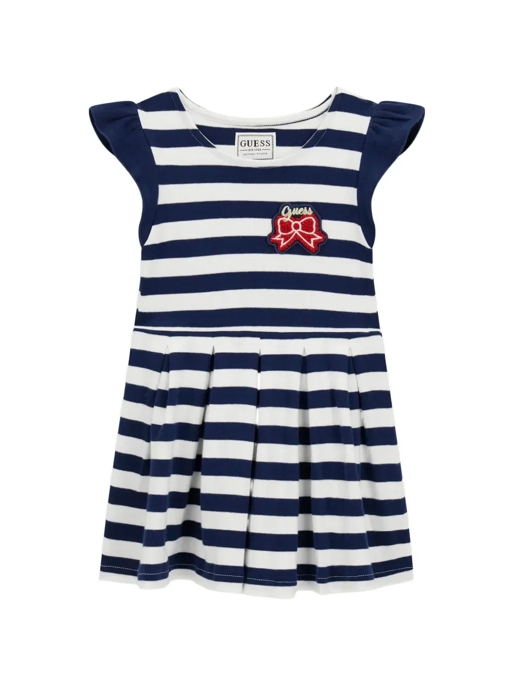 Полосатое плиссированное платье Guess Kids, синий