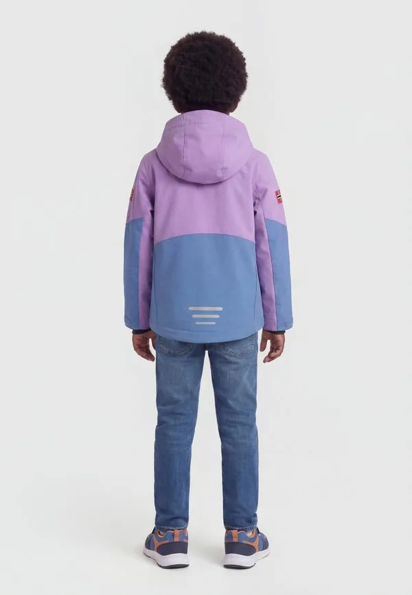 Куртка из мягкого материала balestand Trollkids, Violet Sorbet/Cornflower/Coral Haze — фото 2