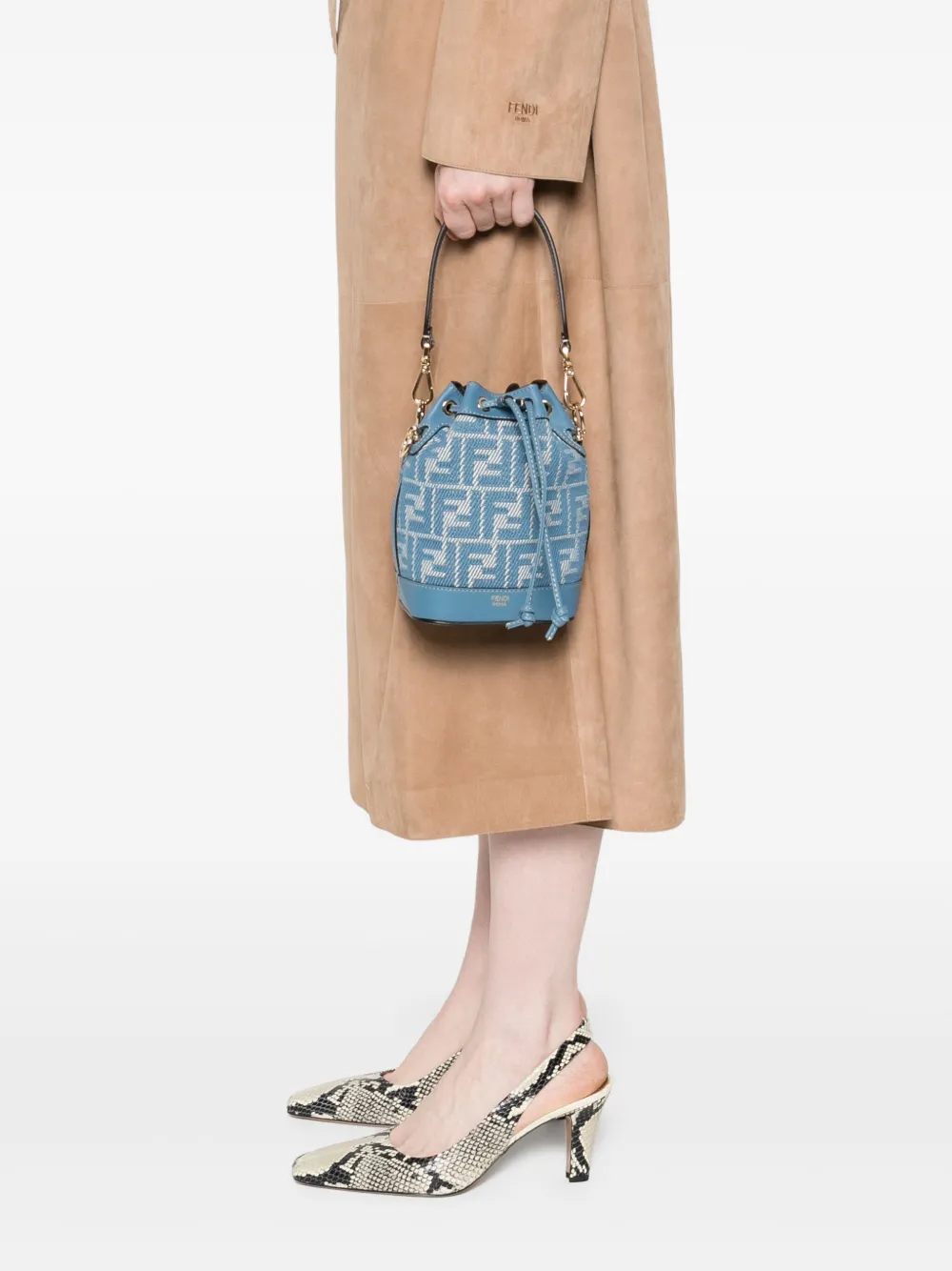 Сумка-ведро mon tresor FENDI, синий — фото 2