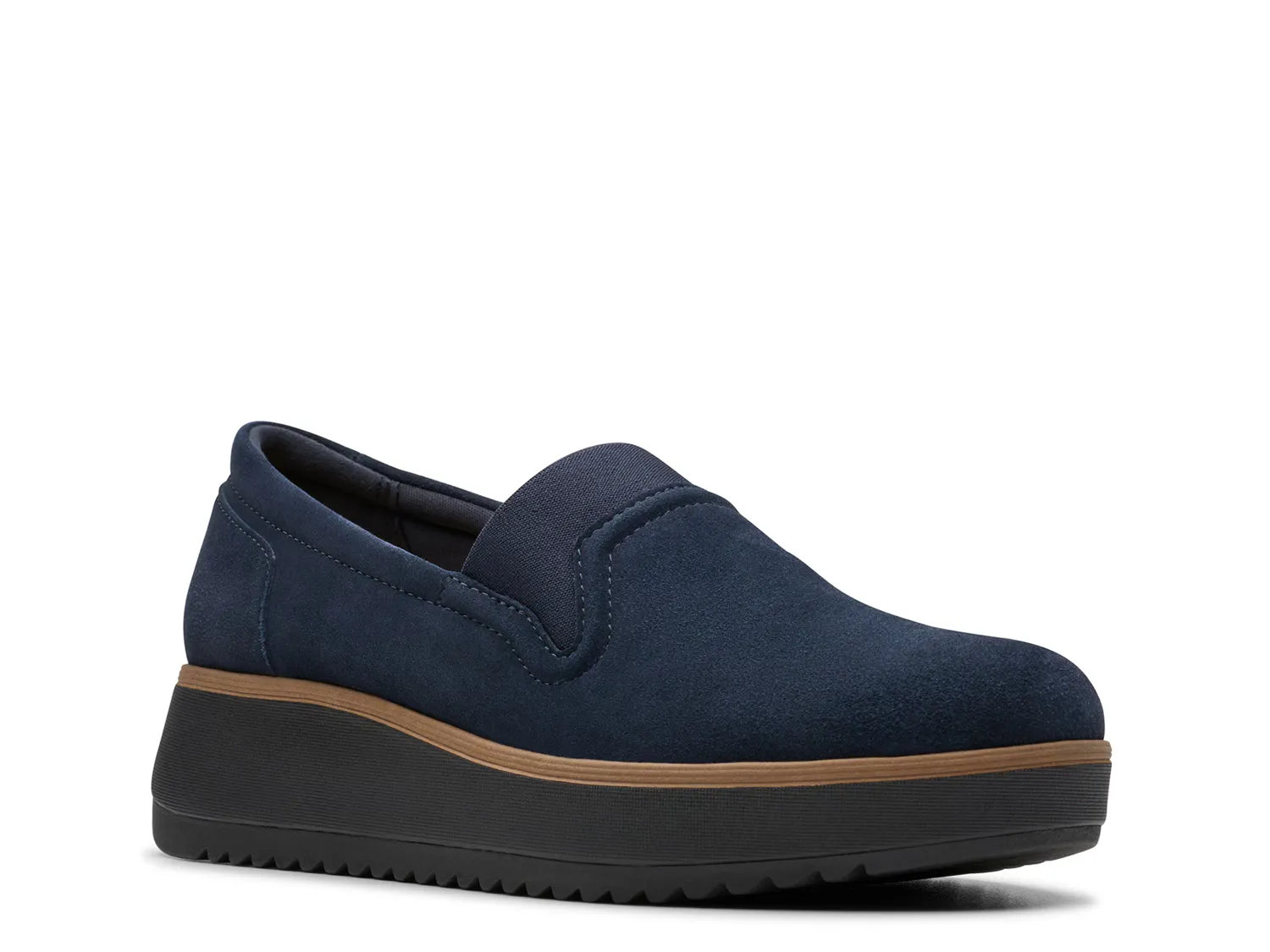 

Слипоны Zylah Sky Wedge Slip-On Clarks, цвет navysuede