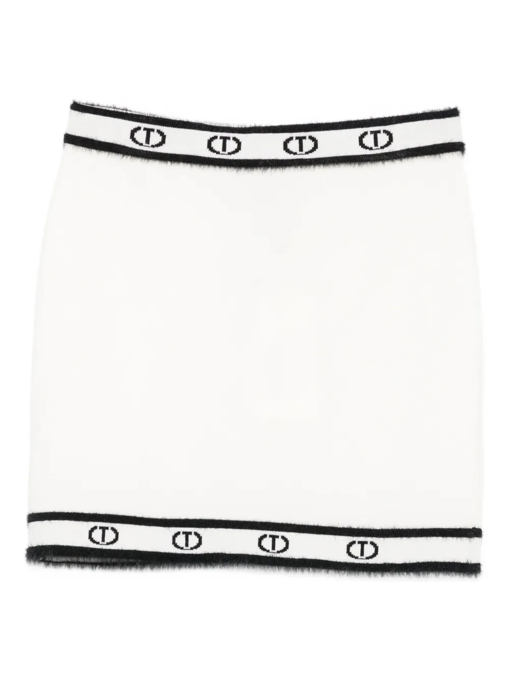 

Вязаная юбка с логотипом на поясе Twinset Kids, белый