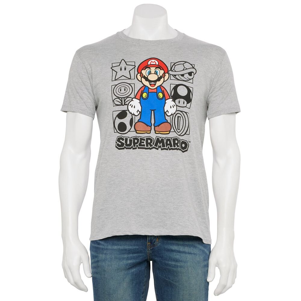 

Мужская футболка Nintendo Super Mario Full Loaded Licensed Character, серый