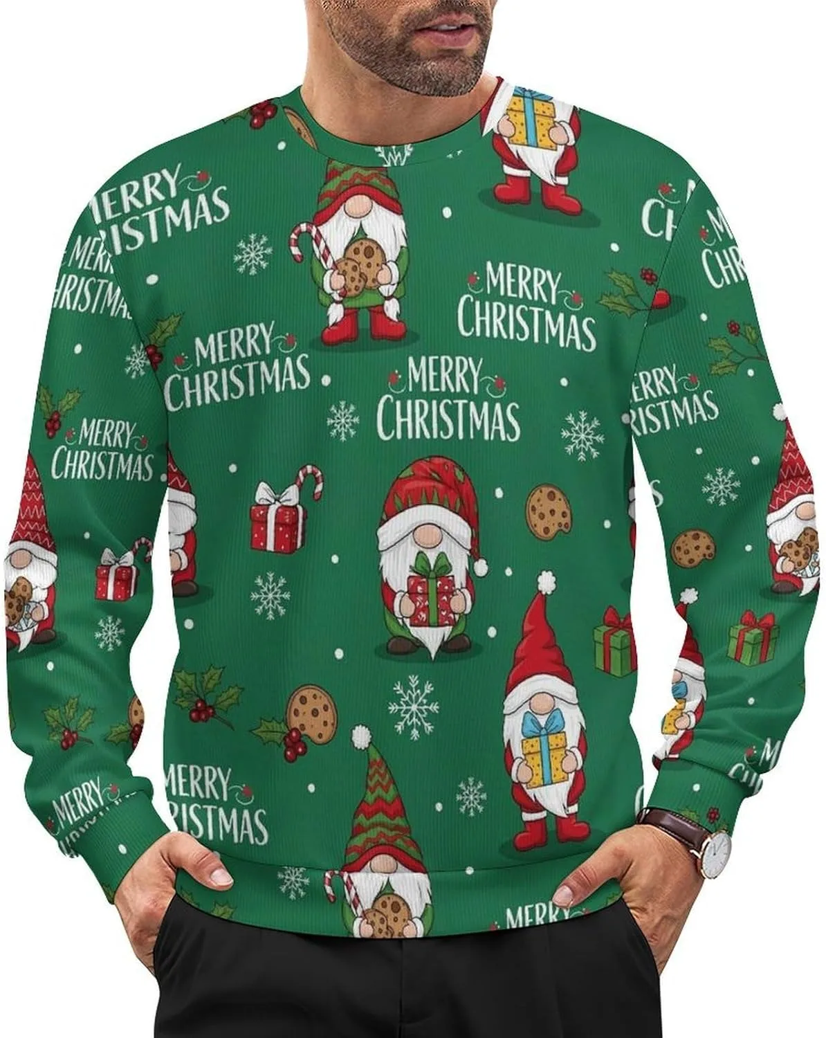 

Мужской свитер с длинным рукавом, мягкий и свободный Meaudiwes