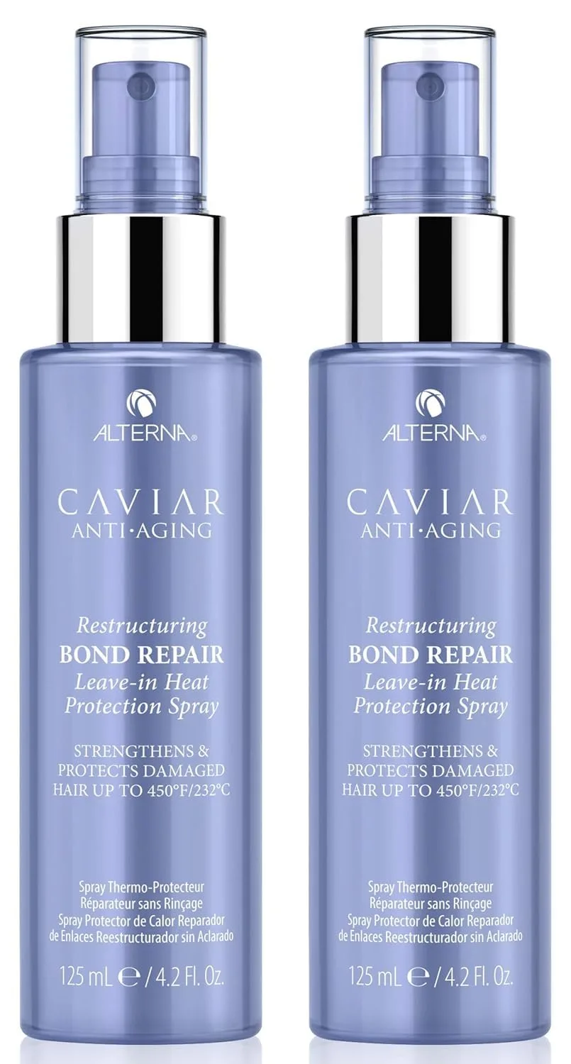 Спрей для термозащиты и восстановления поврежденных волос Alterna Caviar Anti-Aging Restructuring Bond Repair, 122 мл (4,2 жидких унции), укрепляет и защищает поврежденные волосы. 238.14 г (2 шт.)