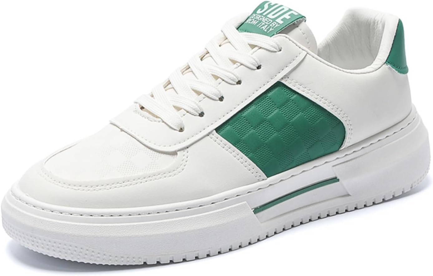 

Модные спортивные кроссовки Khwfjas для мужчин, низкие, на шнуровке, противоскользящие, подходят для скейтбординга, ходьбы и повседневного использования, белый/зеленый