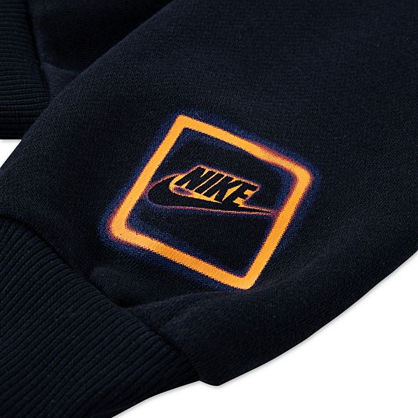Детская толстовка с капюшоном из флиса Boys 4-7 glow with me Nike, Black — фото 4