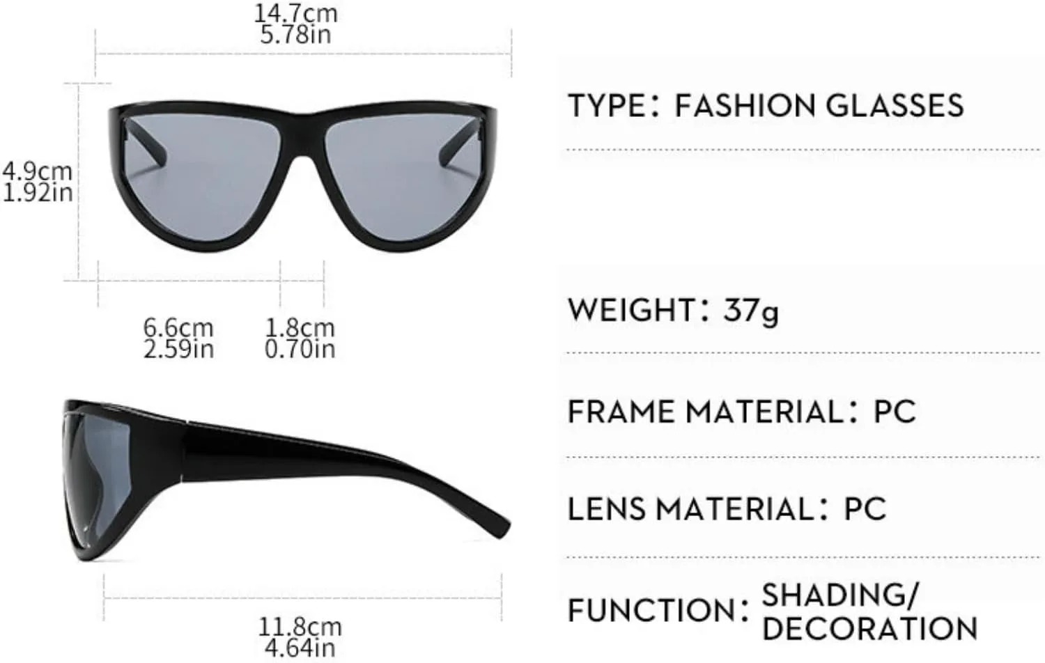 

Солнцезащитные очки Willochra в большой оправе для женщин и мужчин, увеличенного размера, роскошные, черные, цельные, в стиле Y2K, винтажные, защитные очки UV400, C1