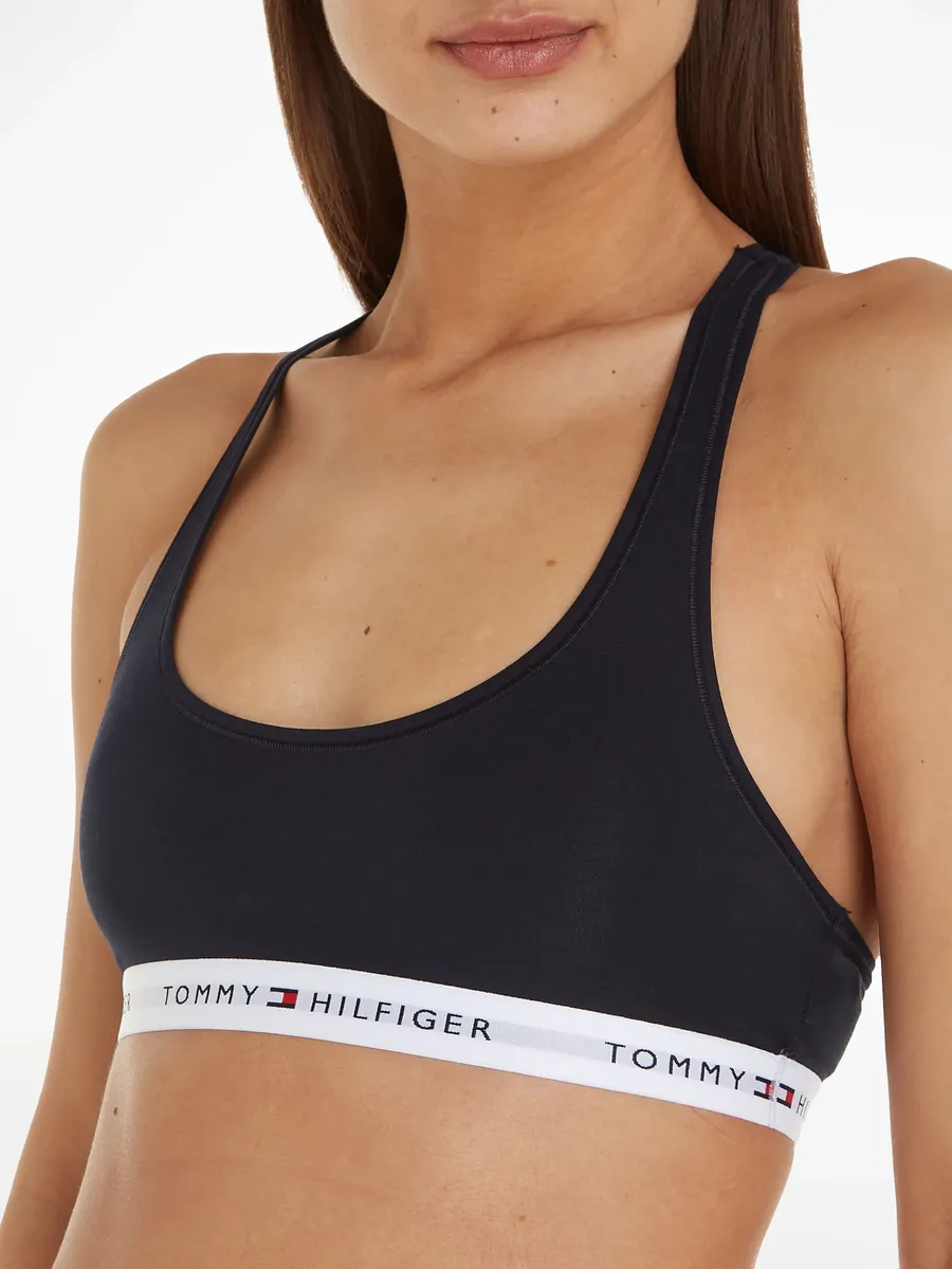 Спортивное бюстье Tommy Hilfiger Underwear с надписью Tommy Hilfiger на поясе под грудью, синий — фото 3