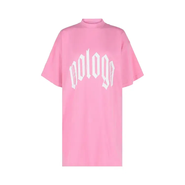 Футболка без логотипа Balenciaga Oversized, розовый