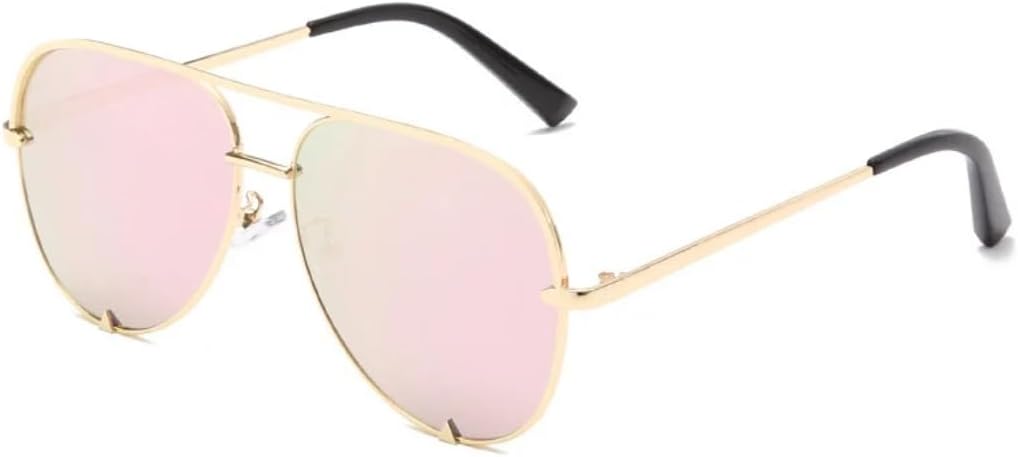 

Солнцезащитные очки с защитой от УФ-излучения UV400 | Металлические двойные перемычки, градиентные линзы | Для женщин и мужчин, для занятий спортом на открытом воздухе и вождения DSVIGF, Gold-pinkmirror