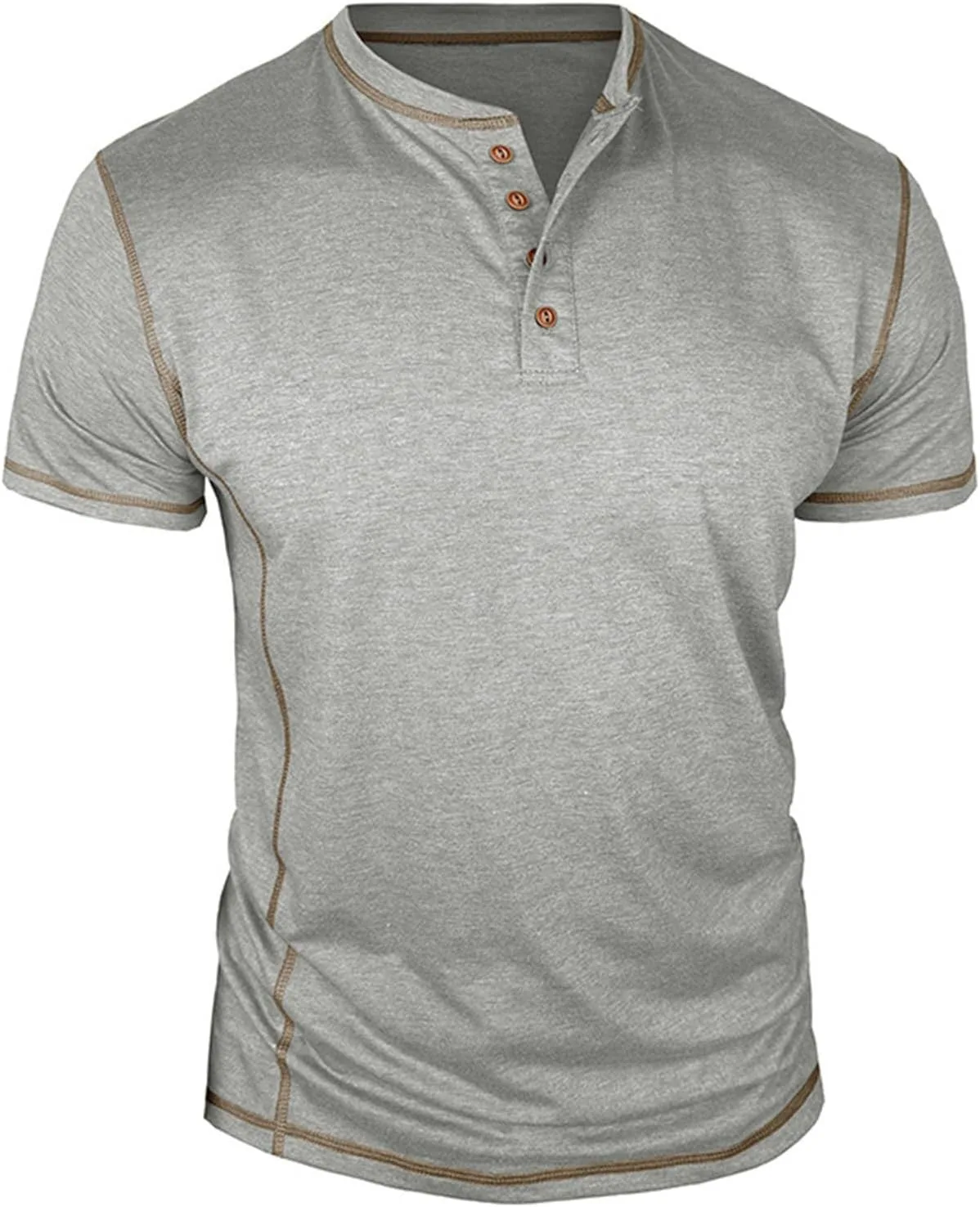 

Мужская футболка хенли с коротким рукавом из хлопка