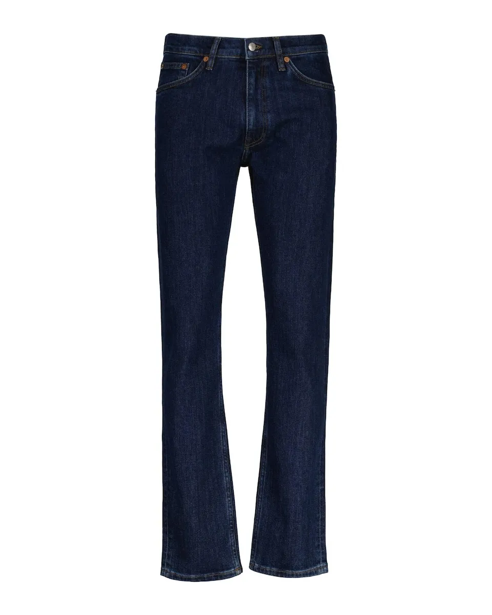 

Мужские джинсы-слим средней посадки с пятью карманами Gant, синий