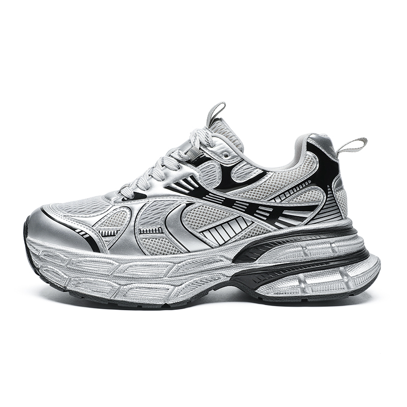 

ZHR Кроссовки Xingji Silver Cushioning, износостойкие, низкие, массивные, мужские, серебристые