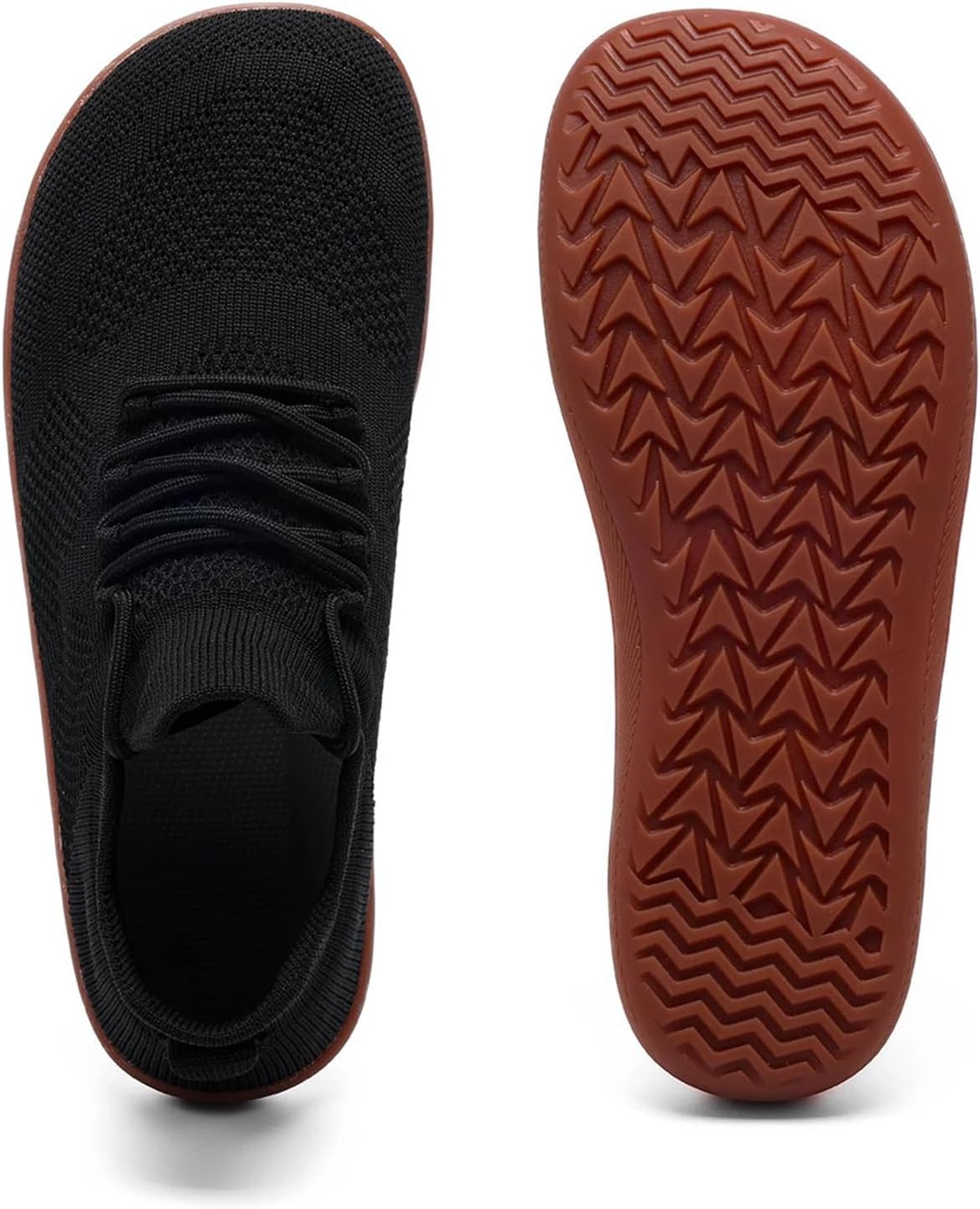 

Легкие беговые кроссовки для босоного бега, дышащие сетчатые спортивные туфли, широкий носок, противоскользящая резиновая подошва, черные Generic