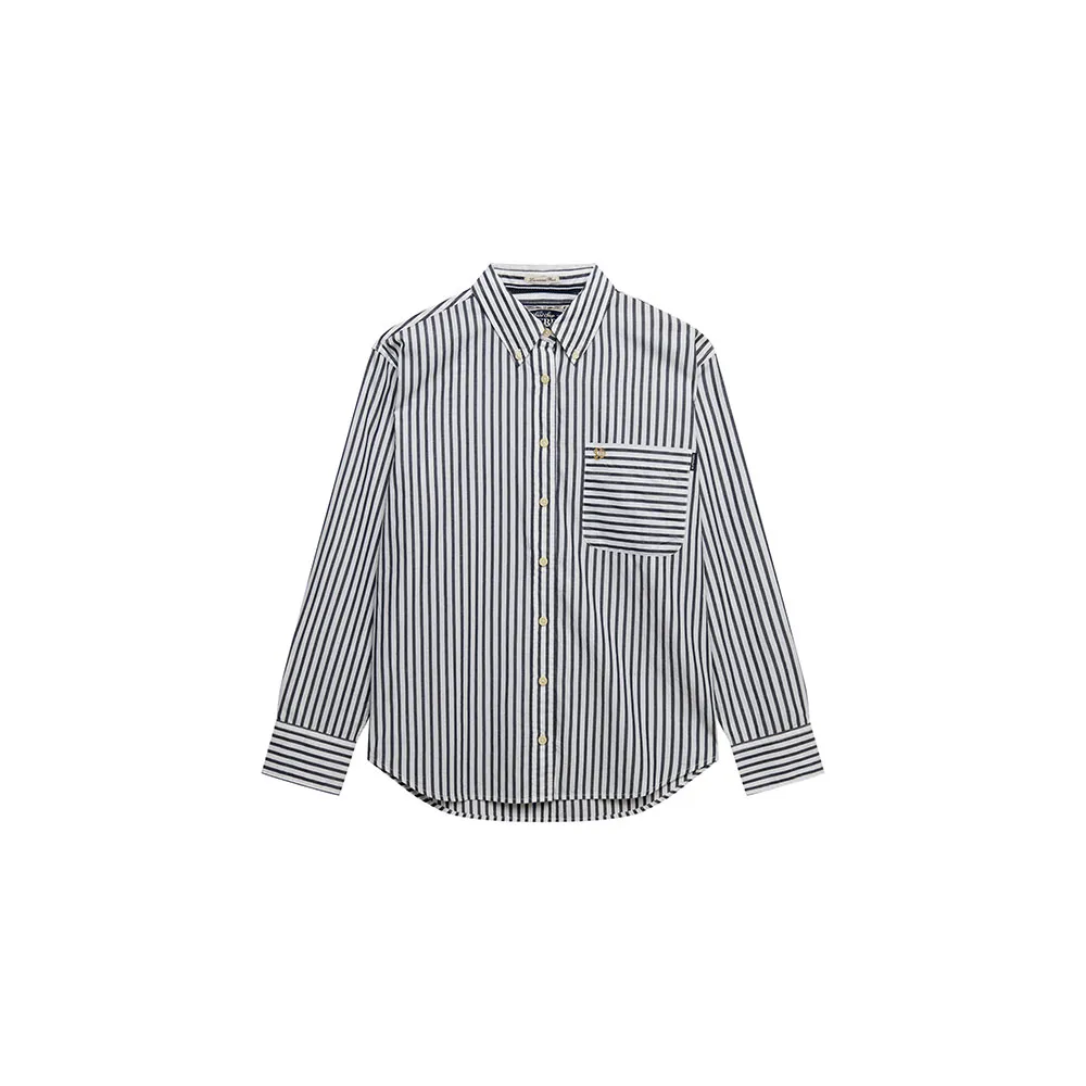 Рубашка с длинными рукавами Superdry Poplin свободного кроя, белый — фото 3