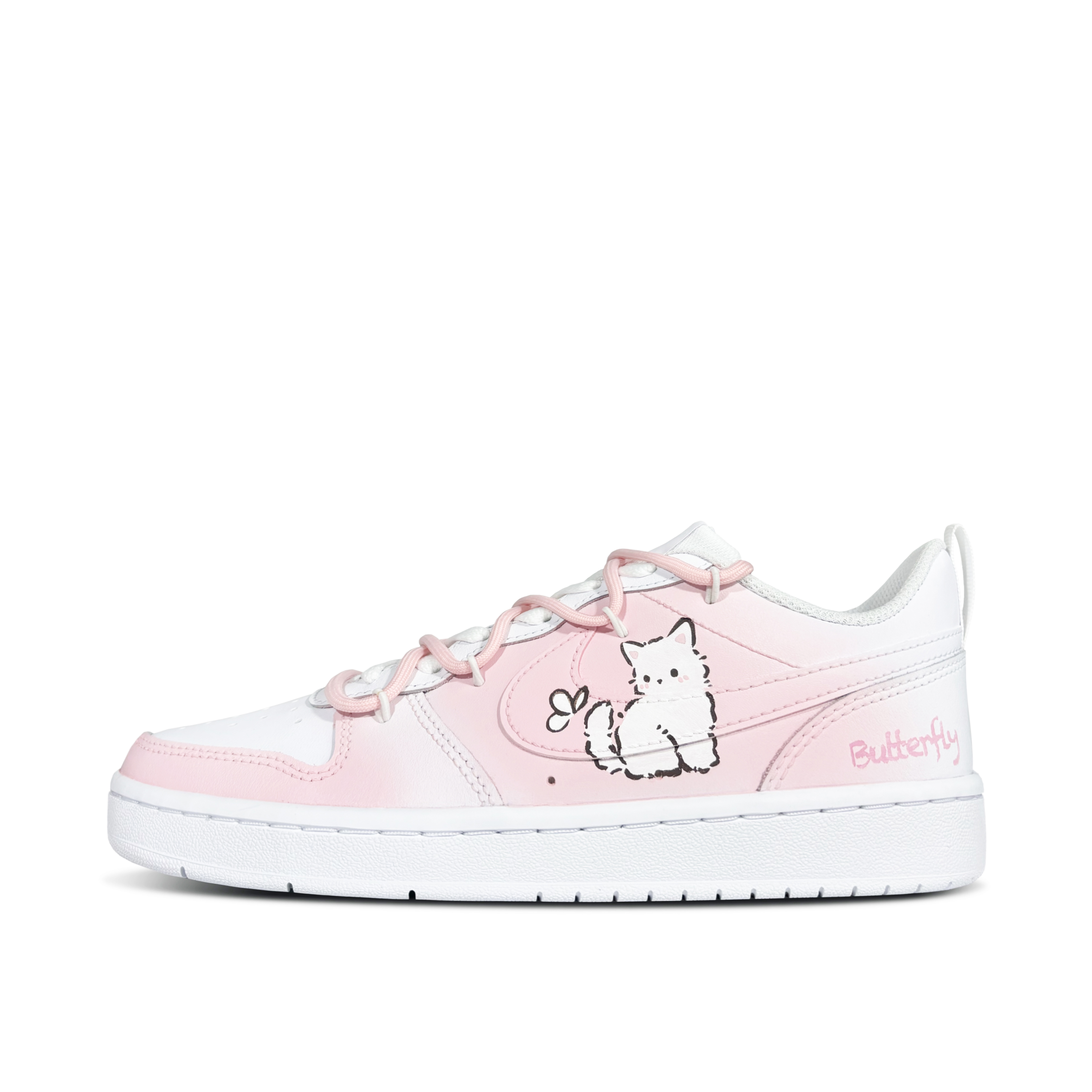 

Nike Детские кроссовки для скейтбординга Court Borough Low 2 Low Top, розовые, белые, подростковые