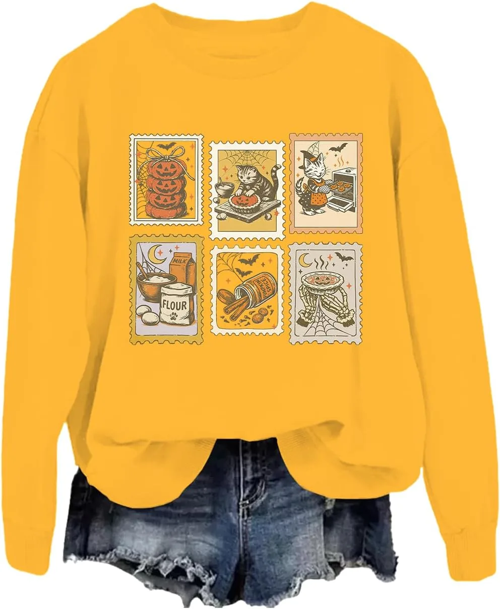 

Толстовка Spooky Cat Halloween с принтом пирога