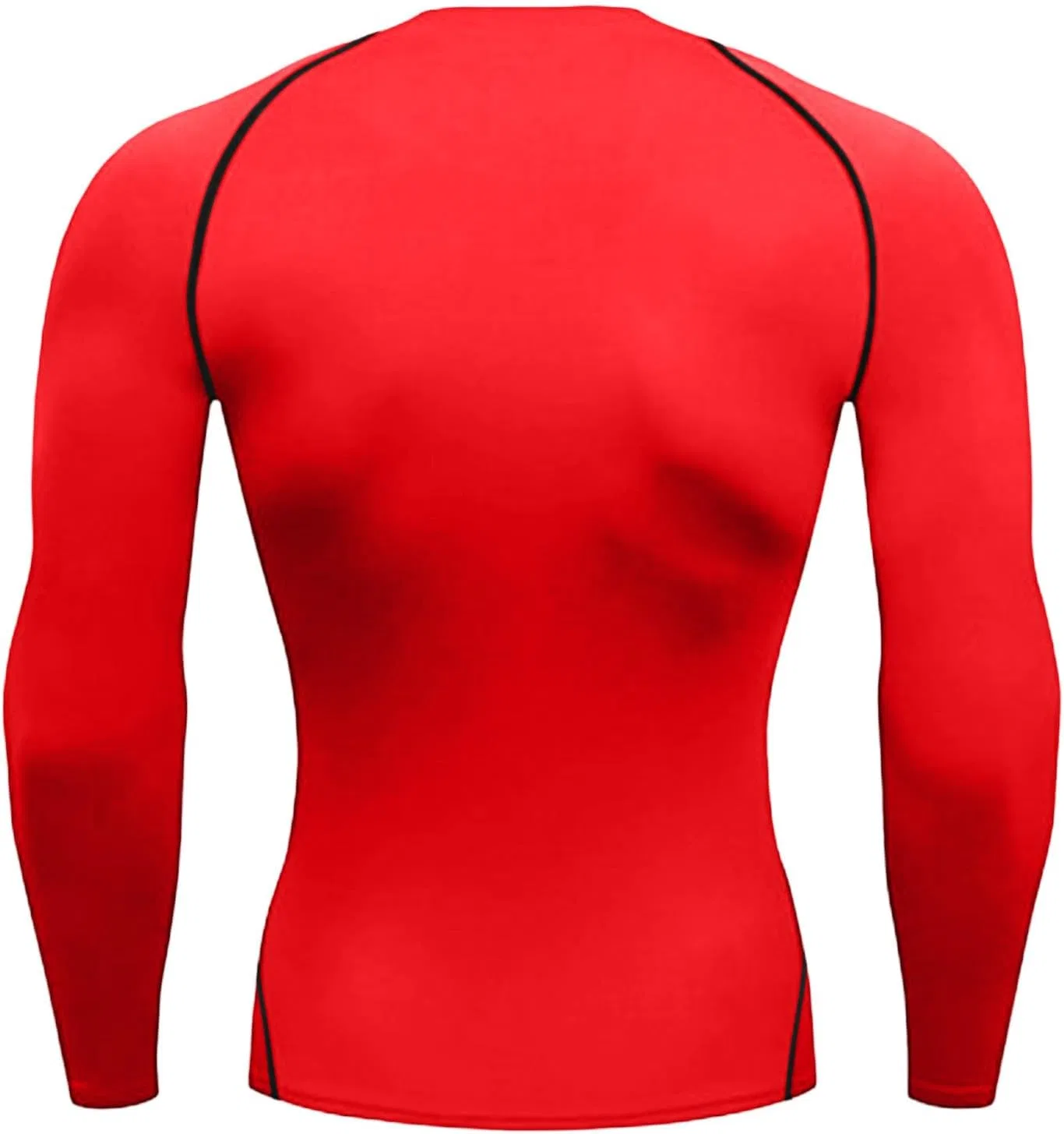 Мужская компрессионная футболка с длинным рукавом, Athletic Workout, Red — фото 3